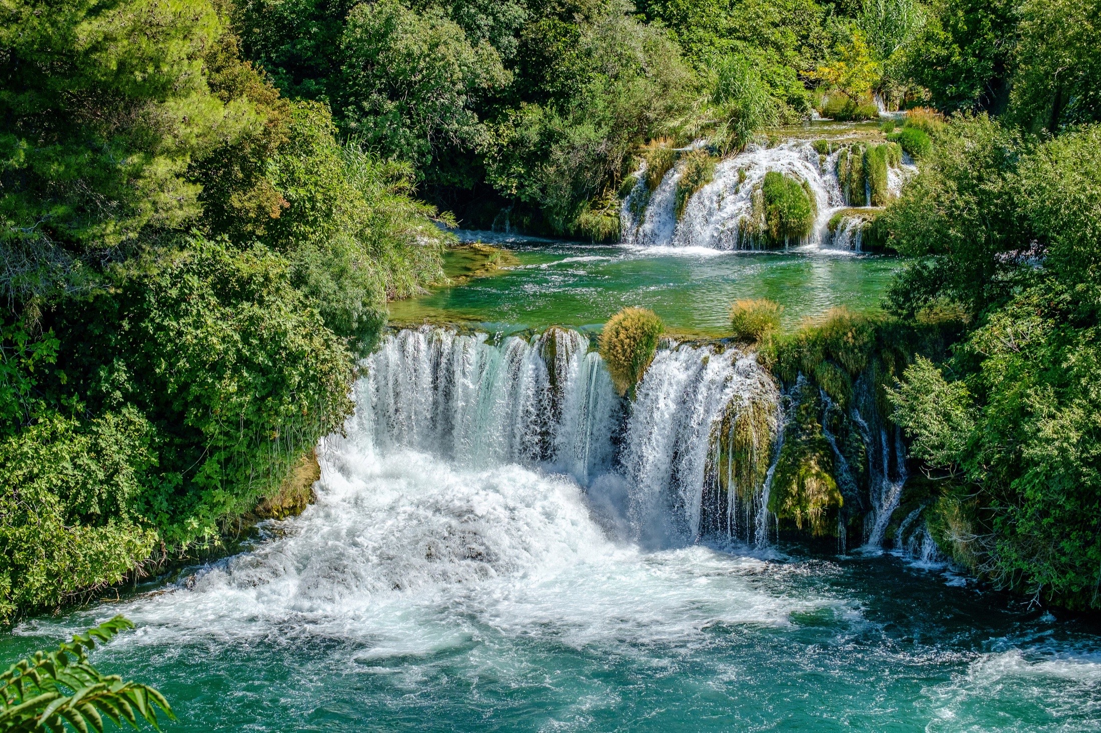 Green cascades of Skradinski buk in Krka National Park