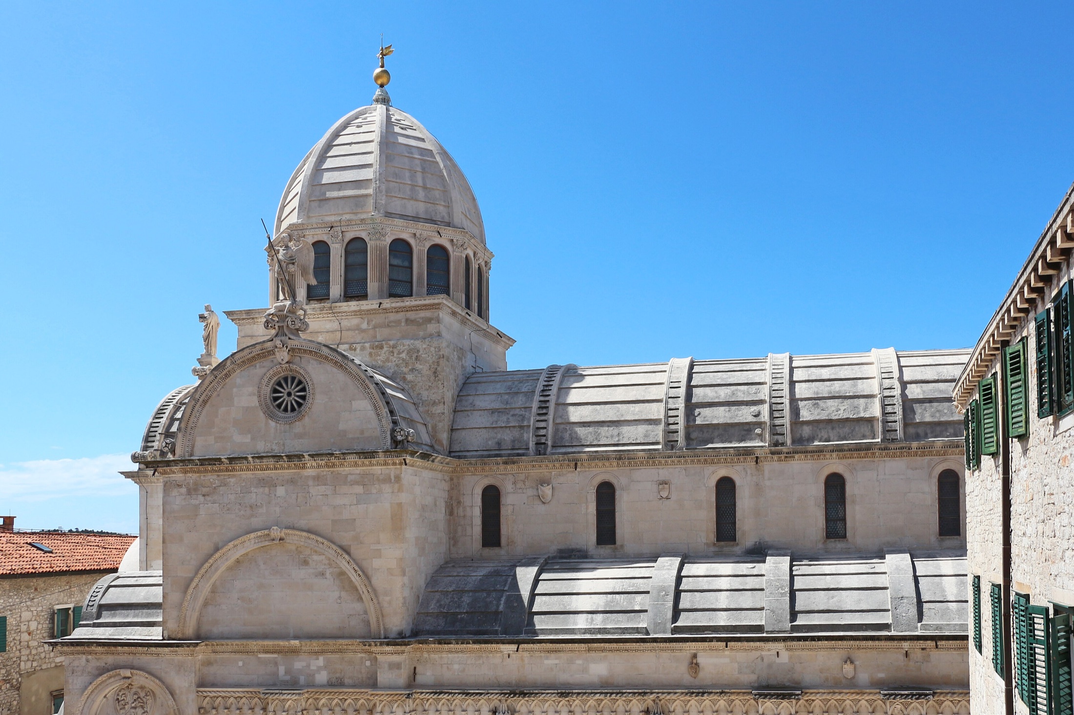 The stone dome of St James’ Cathedral in Šibenik